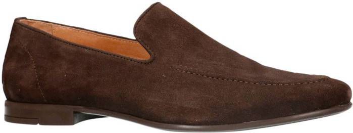 Manfield suède loafers donkerbruin