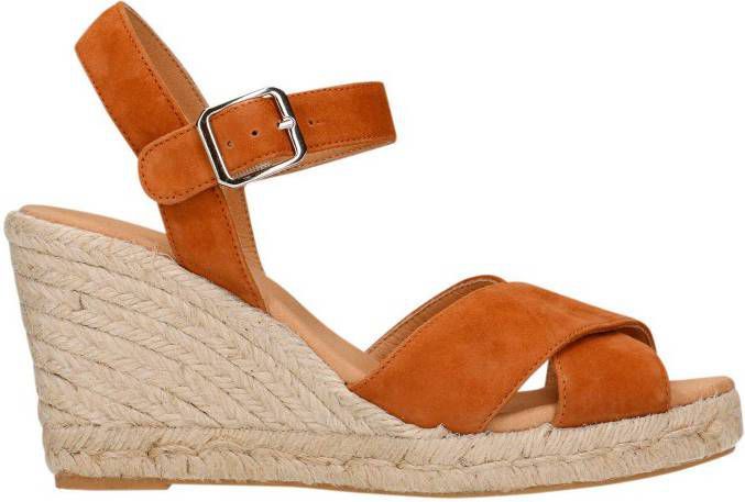 Manfield suède sandalettes cognac