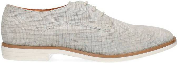 Manfield suède veterschoenen lichtgrijs