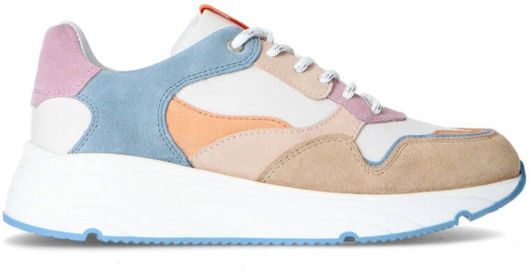 Manfield suède dad sneakers beige/multi