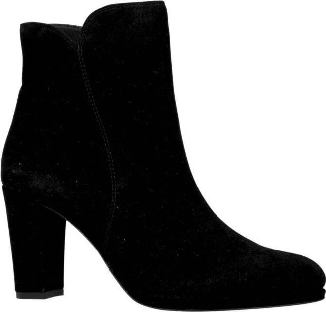 Manfield suède enkellaarzen zwart