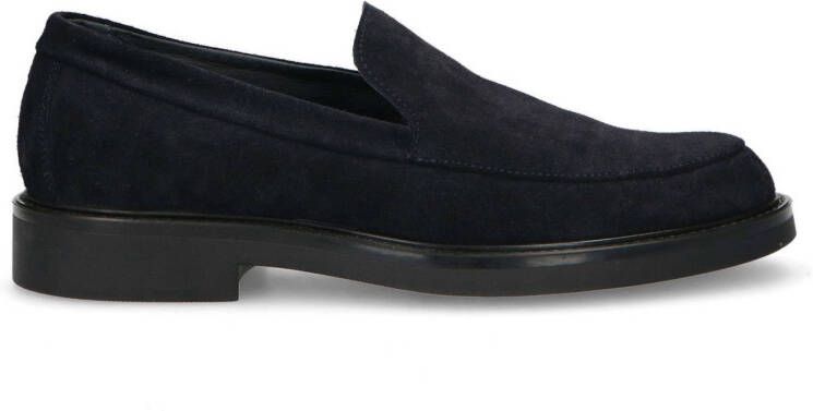 Manfield suède loafers donkerblauw