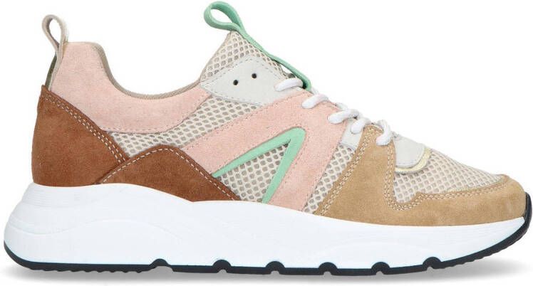 Manfield suède sneakers beige/multi