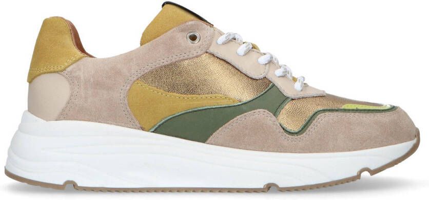Manfield suède sneakers beige/okergeel