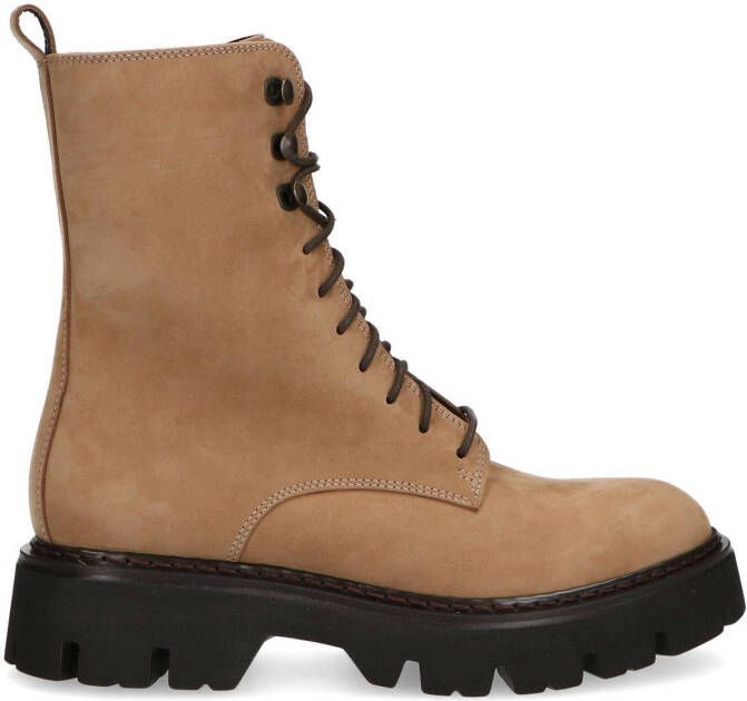 Manfield suède veterboots beige