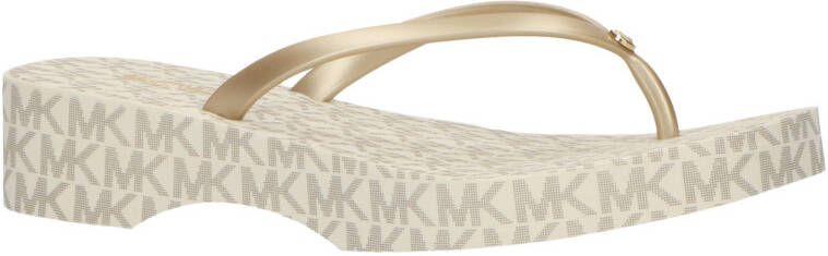 Michael Kors Lilo Logo Flip Flop teenslippers beige