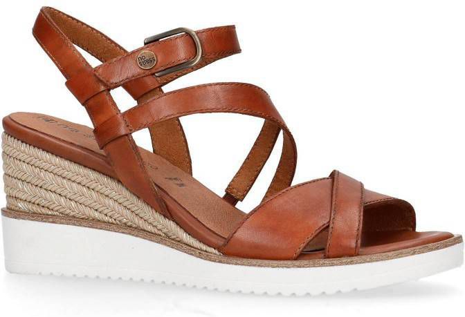 No Stress leren sandalettes cognac