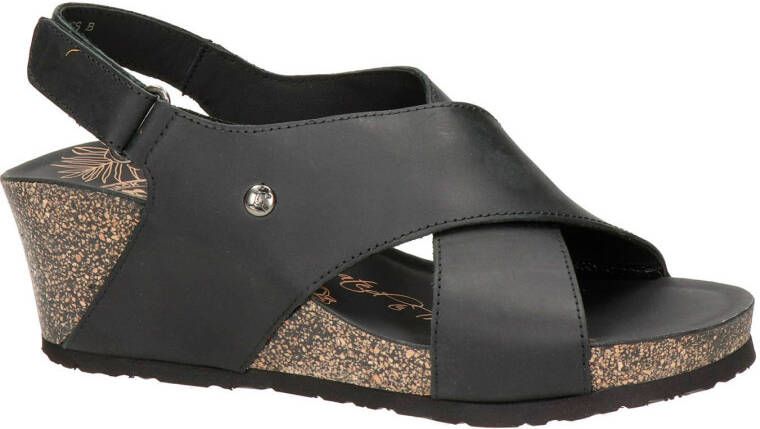 Panama Jack Valeska Basics nubuck sandalettes zwart