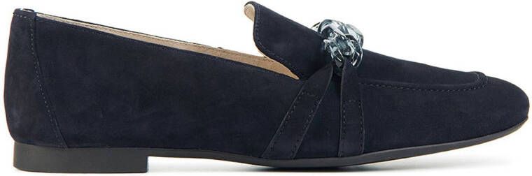Paul Green 2943 suède loafers met ketting blauw