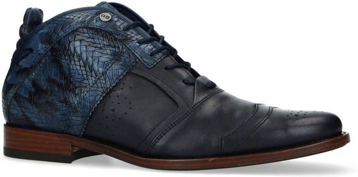Rehab leren veterschoenen donkerblauw