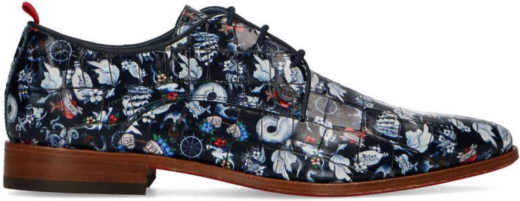 Rehab leren veterschoenen donkerblauw