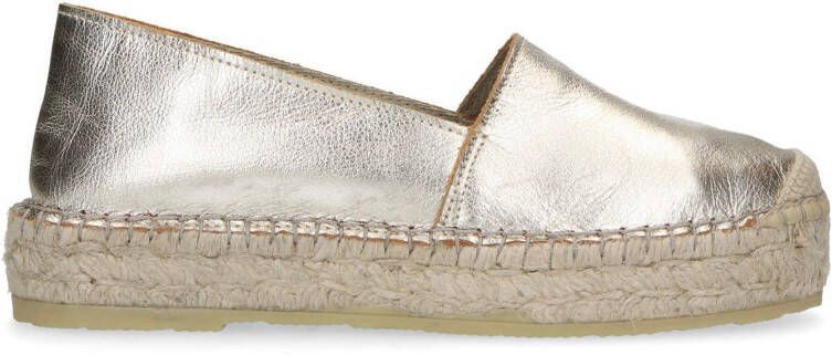 Sacha leren plateau espadrilles goud