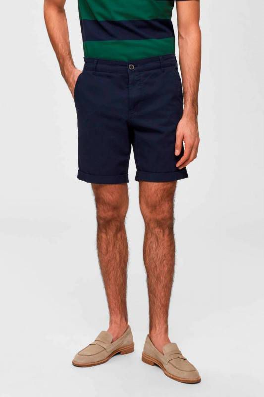 Selected Homme Paris straight fit korte broek van biologisch katoen