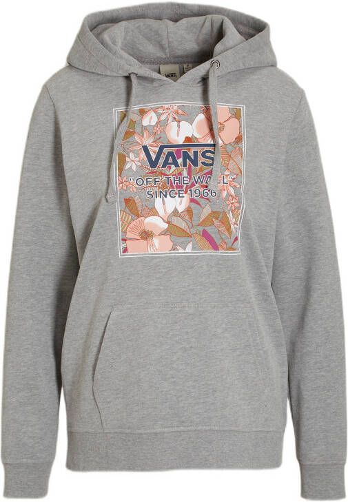 VANS hoodie met printopdruk grijs melange