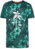 WE Fashion regular fit T-shirt met printopdruk groen/wit online kopen