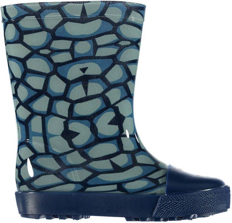 XQ regenlaarzen met dierenprint blauw