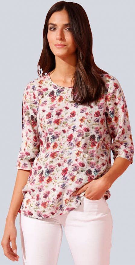 Jette Blouse met bloemendessin Oranje