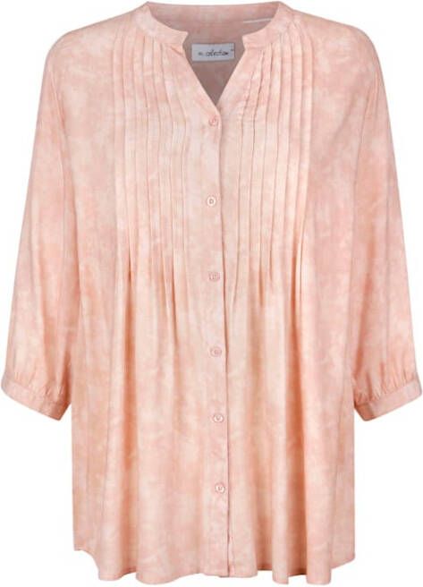 m. collection Blouse met batikdessin Apricot/Offwhite