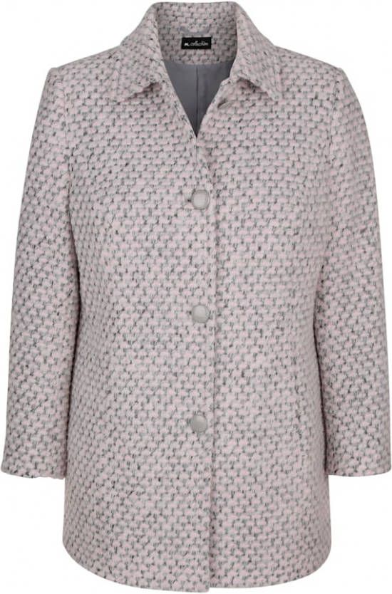m. collection Jas in contrastkleurige uitvoering Roze/Grijs