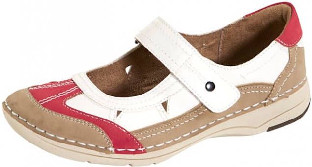 Naturläufer Instapper met klittenbandsluiting Wit/Beige/Oranje