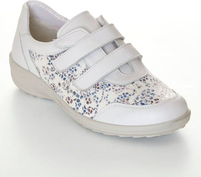 Naturläufer Klittenbandschoen met stretch Wit/Multicolor