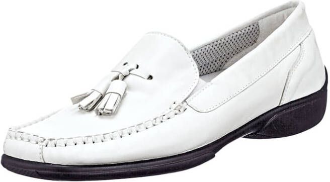 Naturläufer Mocassin met karakteristieke mocassinnaad Wit/Zwart