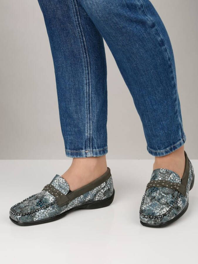 Naturläufer Mocassin met siersteentjes Grijs