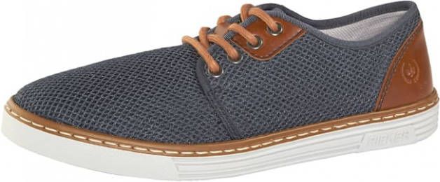 Rieker Veterschoen met luchtig meshmateriaal Marine/Cognac
