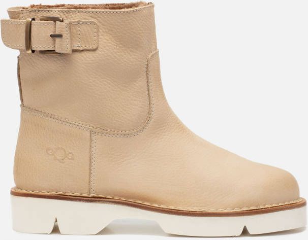 Aqa Enkellaarsjes taupe Leer